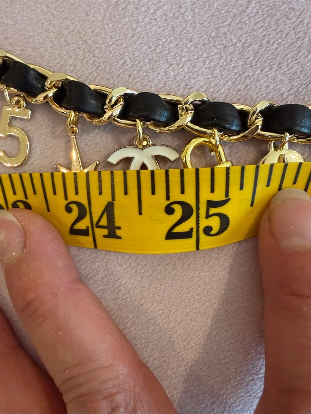 CHANEL Black and Gold Charm Chain Belt - Picture 13 of 15